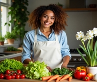 Nutritionist preparing fresh vegetables in kitchen for healthy eating – FitCareTips