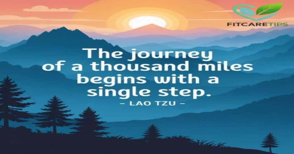 Sun rising over mountains with motivational fitness quote – FitCareTips